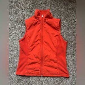 Columbia Vest Orange Sleeveless Zip Fleece Lightweight